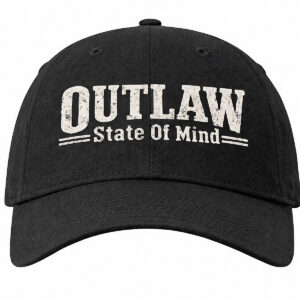 Outlaw state of mind- highest quality Embroidered full back flex fit hat.